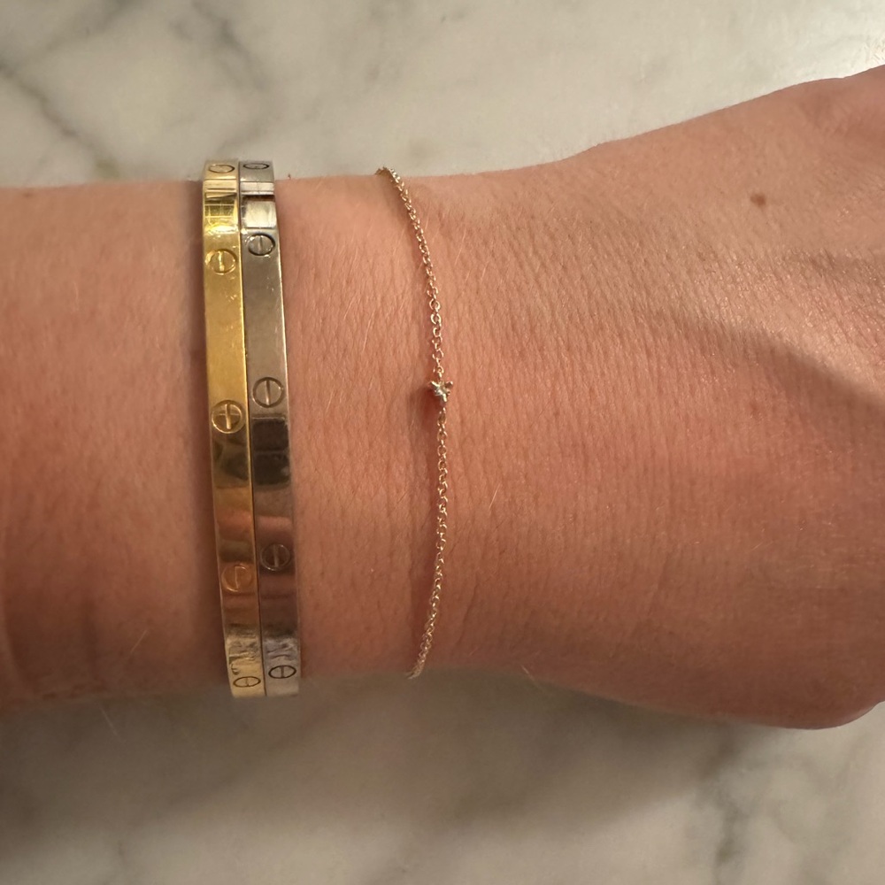 Catbird delicate gold chain bracelet with diamond